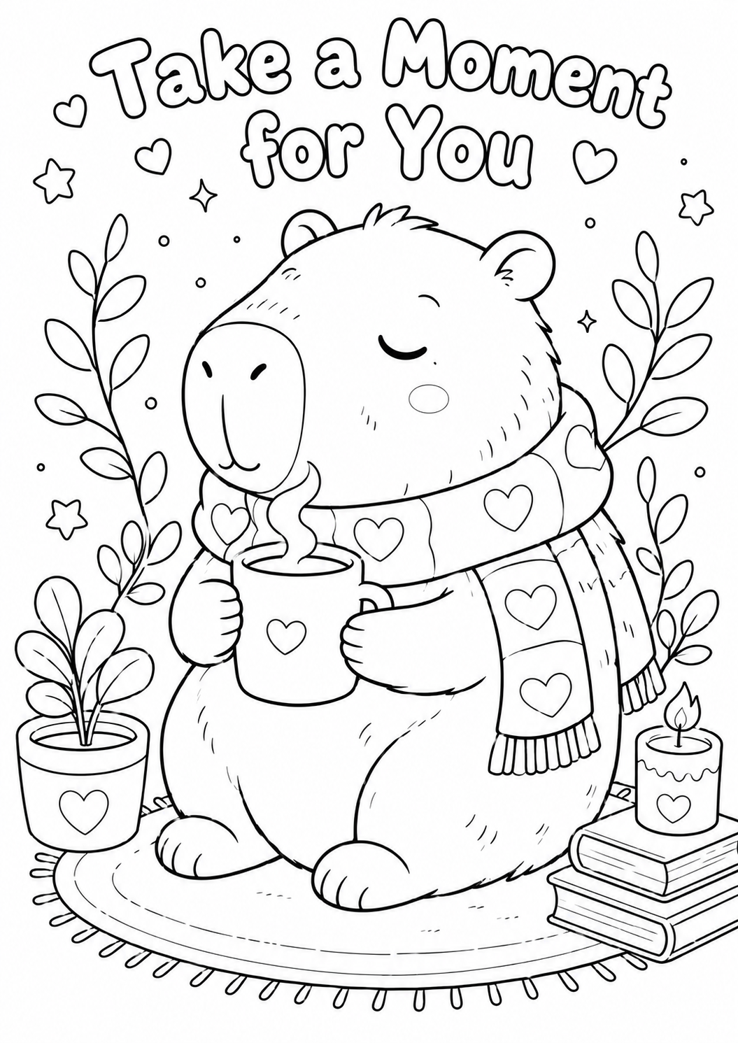 Take a Moment for You — Colouring Page